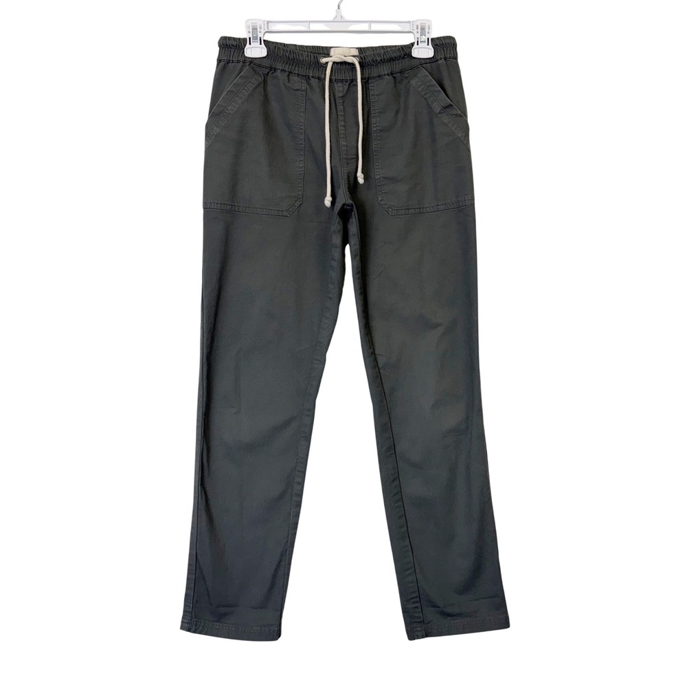 Pact Organic Cotton Drawstring Ankle Pants Women's Medium Charcoal Gray Utility